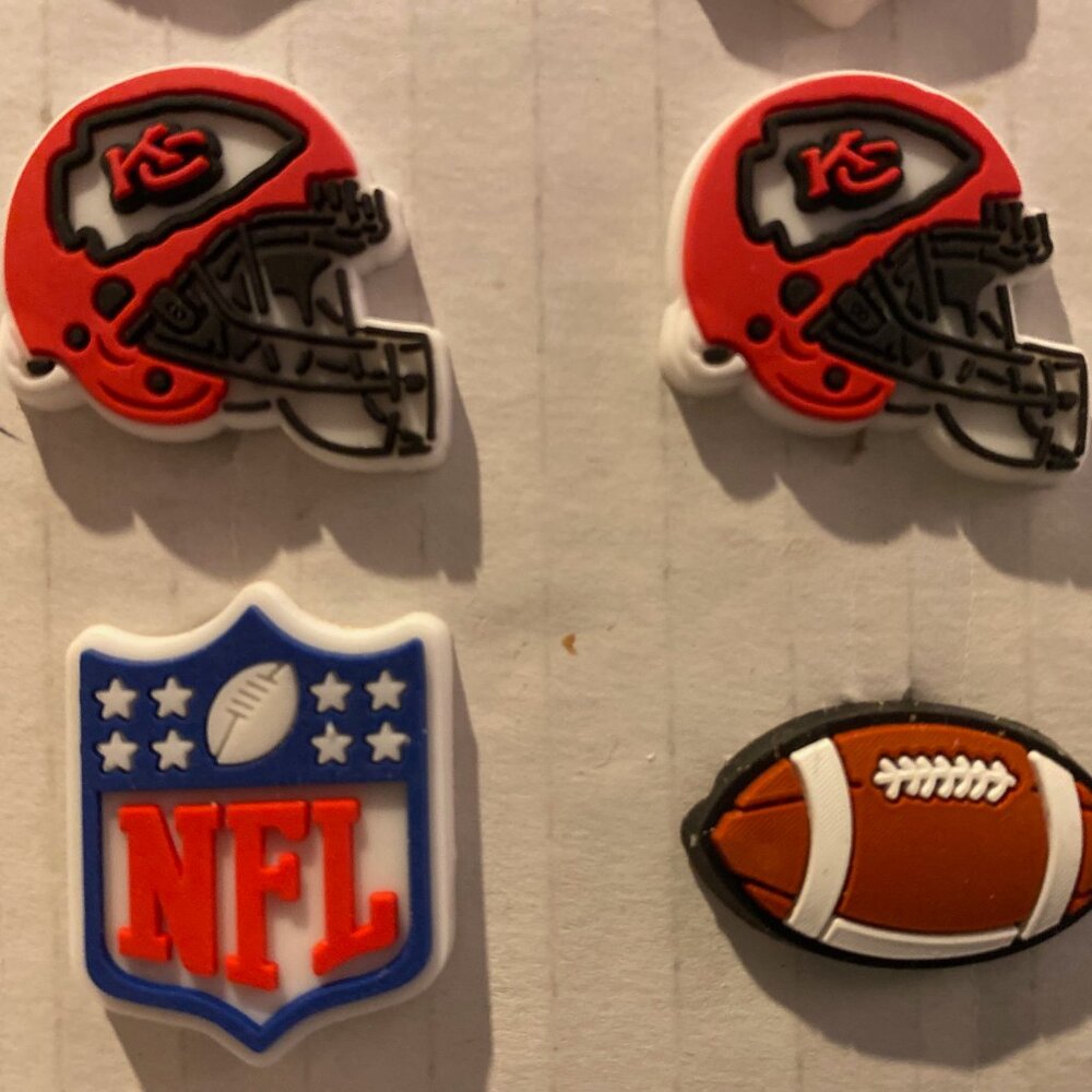 KANSAS CITY CHIEFS NFL SET OF 4 SHOE CHARMS FOR CROCS